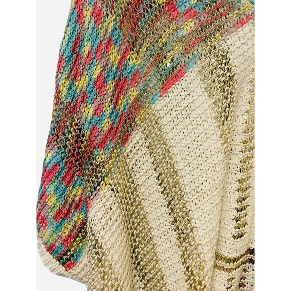 Selfie Couture by Trendology Colorful Poncho Sweater – One Size - Picture 3 of 6